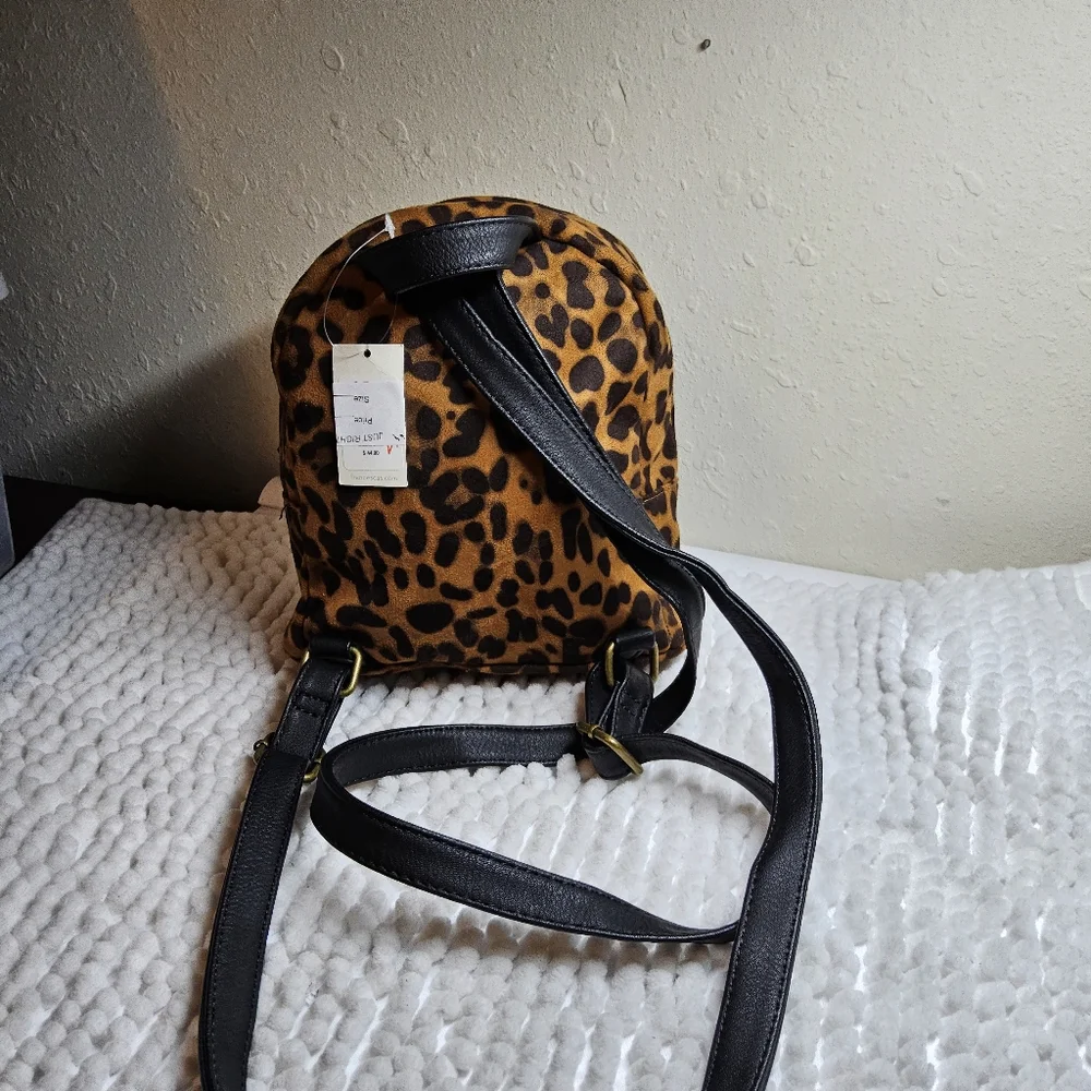 leopard print small backpack